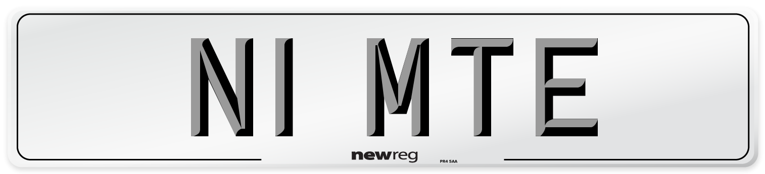 N1 MTE Number Plate from New Reg
